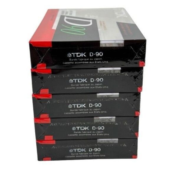 Lot 5 New Sealed TDK D90 Normal Position TYPE I Blank Audio Cassette Tapes 1990 - Picture 4 of 10